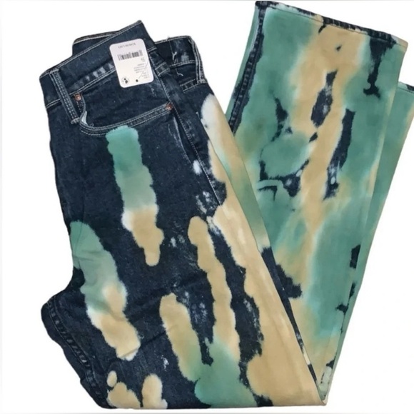 MOTHER SUPERIOR The Thrasher Flood Jeans Lava Lamp BLUE/GREEN/YELLOW Size 26 NEW - Picture 10 of 11